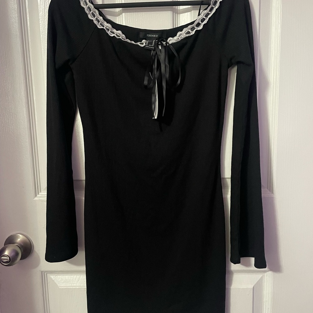Forever21 Black Long Sleeve Dress